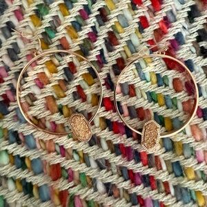 Kendra Scott Rose Gold Hoop Earrings with Glittering‎ Accents NWOT